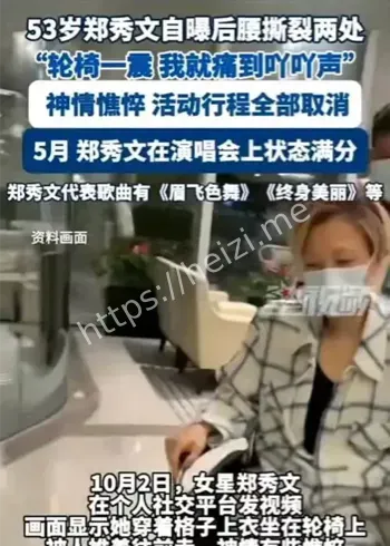 郑秀文坐轮椅受伤